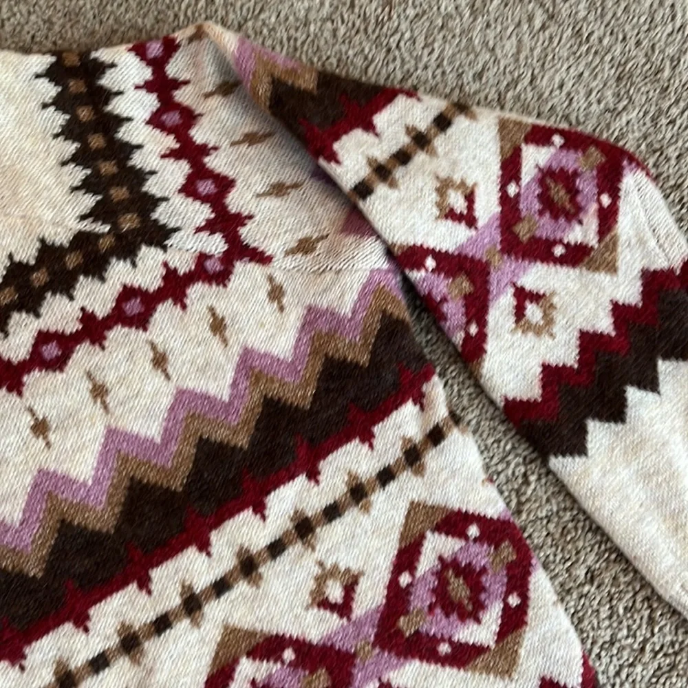 Fair Isle Cozy Shaker-Stitch Pullover Sweater for Women - Picture 2 of 3